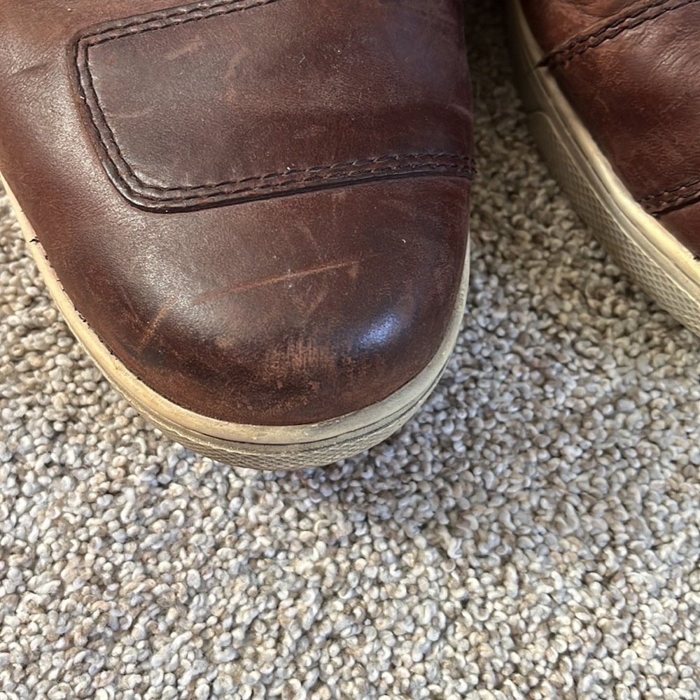 Men’s brown leather Harley Davidson lace up high top shoes. Size 10. - Picture 5 of 11